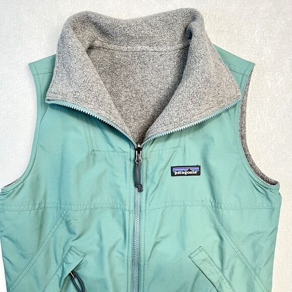 Patagonia Shelled Synchilla Reversible Vest Fleece Green Blue Gray Sz M Gorpcore - Picture 3 of 9